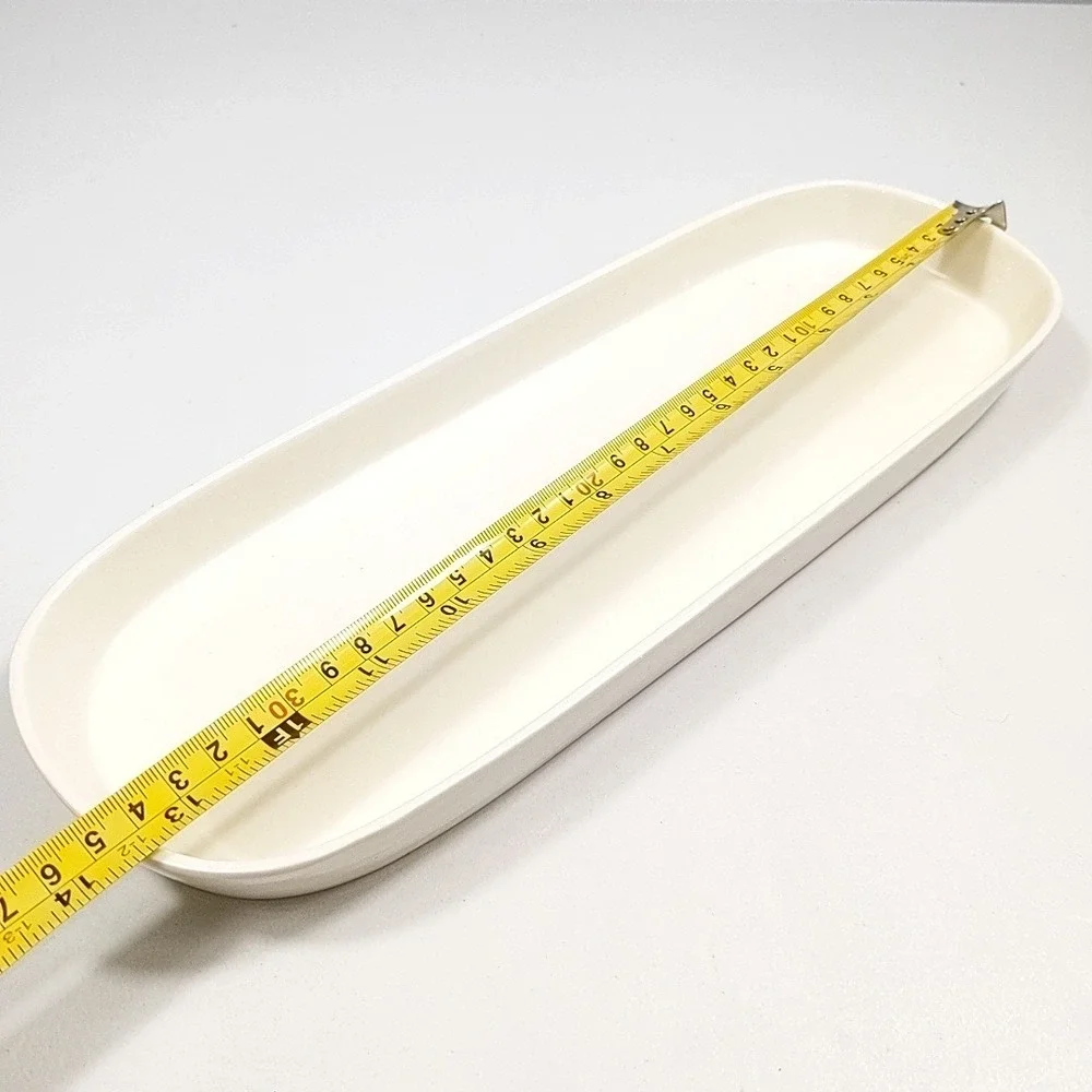Rae Dunn Artisan Collection Magenta Cream Ceramic Oblong Serving Platter Tray14